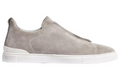Zegna Grey Mélange Suede Triple Stitch Sneakers