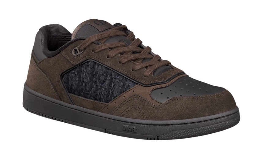 Dior B27 Uptown Low-Top Sneaker "Deep Brown Suede, Black Smooth"