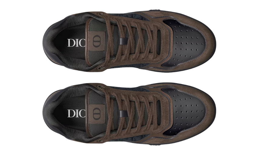 Dior B27 Uptown Low-Top Sneaker "Deep Brown Suede, Black Smooth"