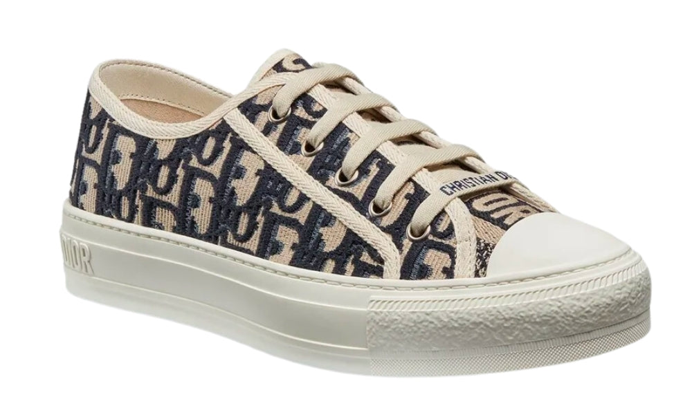 WALK'N'DIOR SNEAKER Blue Dior Oblique Embroidered Canvas