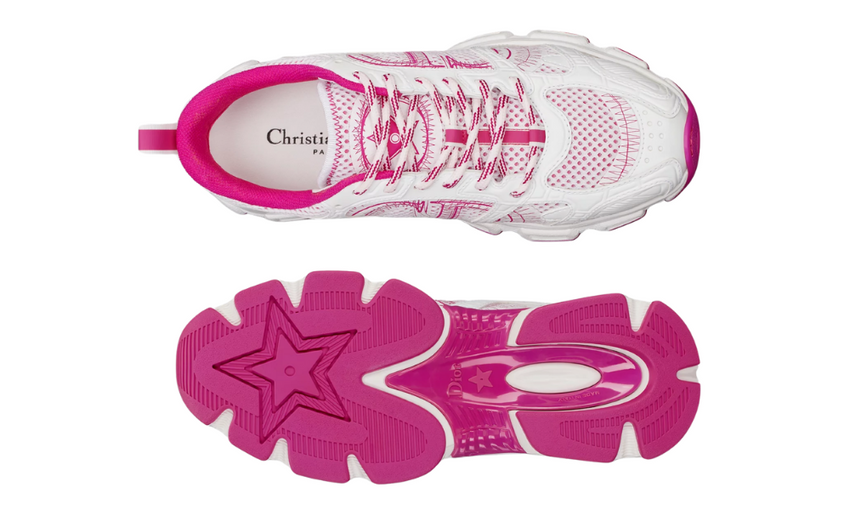Dior Chrono Sneaker "White and Fuchsia Mesh "