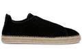 Zegna Suede Triple Stitch Espadrilles "Black"