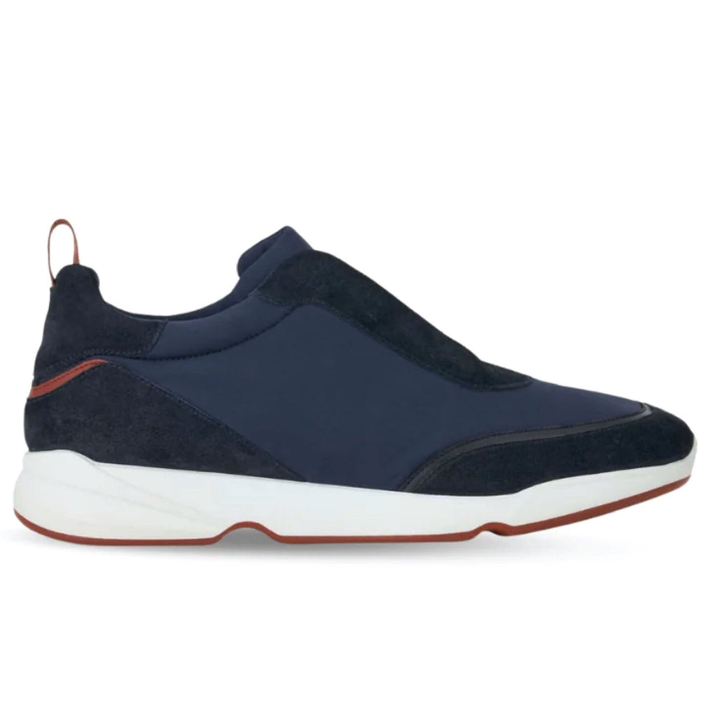 Loro Piana - Modular Walk Leather-Trimmed Canvas and Suede Sneakers - Blue Loro Piana