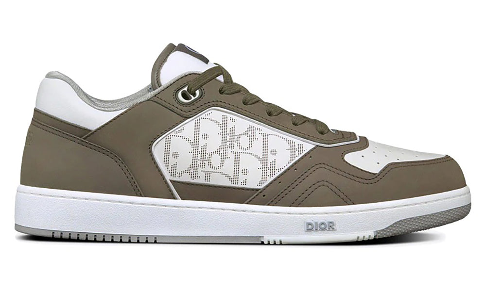 Dior B27 Low Top Sneaker Galaxy Oblique White Olive Nubuck