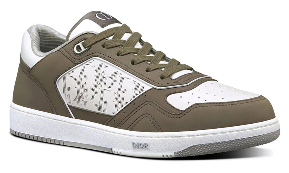 Dior B27 Low Top Sneaker Galaxy Oblique White Olive Nubuck